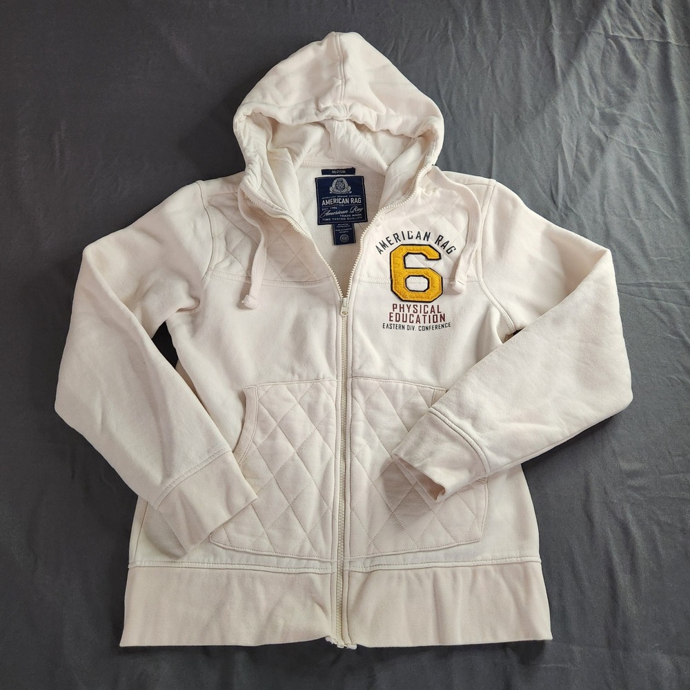 American Rag Ivory Cream‎ # 6 Physical Education Hoodie Size Medium